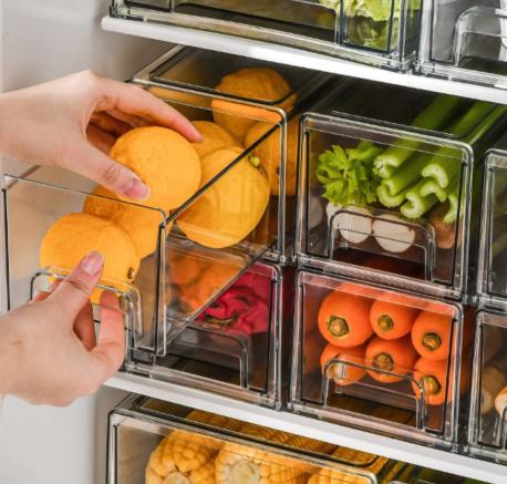 Stackable Refrigerator Drawers. Imagine the organization possibilities!