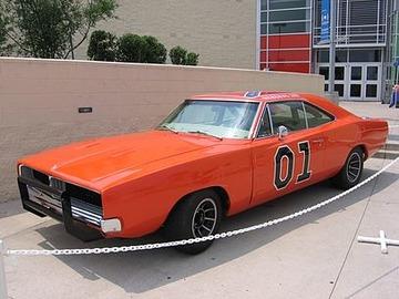 'Dukes of Hazzard' Dodge Charger 'The General Lee' (1969). The General Lee is an orange 1969 Dodge Charger driven in the television series The Dukes of Hazzard by the characters the Duke boys, Bo and Luke. The doors are welded shut, leaving the Dukes to climb in and out through the windows. The car appears in every episode but one.