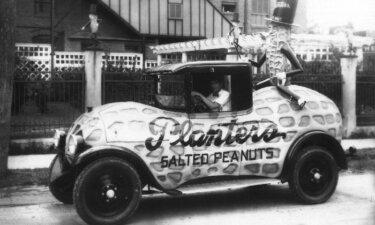 History: 1935 - The first peanut car is built and used by a Planters brand salesman. Would you consider driving this car for your job?