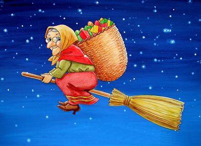 La Befana is an Italian Christmas witch that has quite a few similarities to Santa Claus. On Epiphany Eve, the old woman carries a large bag and flies around on a broomstick visiting boys and girls to see if they have been good or bad. She will leave the children candy and gifts if they have been good, but if they have been bad, she will leave them dark lumps of coal. And instead of leaving out cookies and milk, a glass of wine is often left for the witch to enjoy before going on to the next house. It is believed that the myth of La Befana dates as far back as the 13th century. Legend has it that the Three Magi were on their way to present gifts to little eight pound, six ounce baby Jesus when they stopped at an old woman's house to ask for directions to Bethlehem. Before they left, they invited the old woman to accompany them to see the new-born King, but she refused. After much thought, she decided she wanted to join them, but they were already gone, so she left sweets at every child's door along her journey, hoping that one of those houses had Jesus inside. Have you ever heard of this lore?