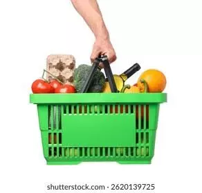 Using Damaged Hand Baskets with Cracked Handles-- * Consequences: Handle snaps, heavy contents drop onto feet, causing foot contusions/cuts. * Prevention: Inspect basket handles before filling with heavy canned or bottled goods. * Treatment: Ice bruised foot; elevate leg; clean cuts.--Do you ever use those small hand baskets that some stores provide?
