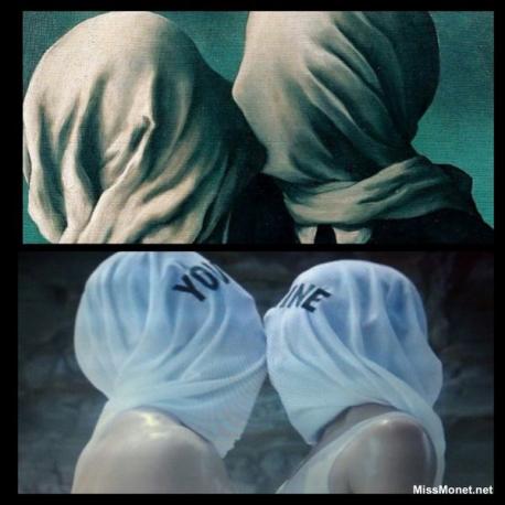 The music video references two paintings: