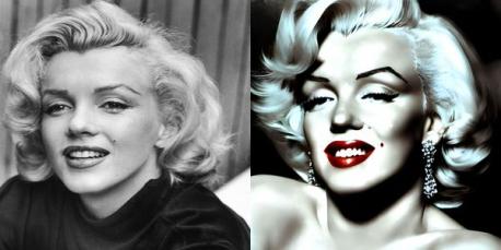 Same as before, this time with Marilyn Monroe. Do you think the AI image of Marilyn on the right is accurate?