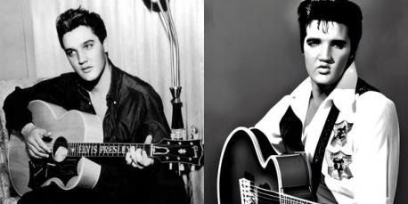 How about Elvis Presley with his beloved guitar?