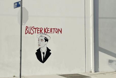 The marker was installed in 2018 by the International Buster Keaton Society. Above it is a mural of Buster himself. Do you think markers and murals are a great way for Hollywood to celebrate their artistic past?