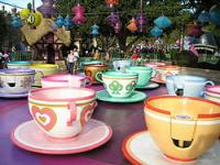 At Disneyland and the Magic Kingdom The Tea Cups Ride is called, The Mad Tea Party. But, It is known as Alice's Tea Party at Tokyo Disneyland, Mad Hatter's Tea Cups at Disneyland Paris, and at Hong Kong Disneyland. Have you been on this ride?