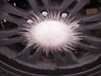 The photo is of an ice formation that formed on a hubcap. What do you think of it?
