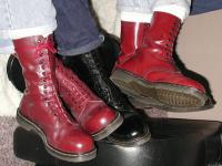 Back in the day, probably even before that, the Punk Scene, skinhead, Oi groups were the only ones wearing Doc Marten shoes. Then sometime between the 80's and 90's (this is as accurate as I can get) the hip hop scene started wearing them. Are you familiar with Doc Martens?