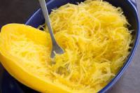 Spaghetti squash is amazing. You cook it, then fork it and before your eyes it turns into long strands of spaghetti shaped squash. Substitute it for any pasta based spaghetti dish. Have you had this squash?