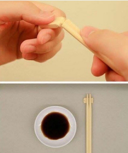 If you look at the photo it shows how you break off the end to use as a rest for your chopsticks. Which were you aware of?