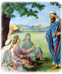 In Sunday School, I read a story about Abraham, who was once greeted by 3 visitors. He treated them with kindness and hospitality by washing their feet and giving them something to eat. The men tell Abraham that his wife will soon have a child despite her old age. Have you heard this story before?