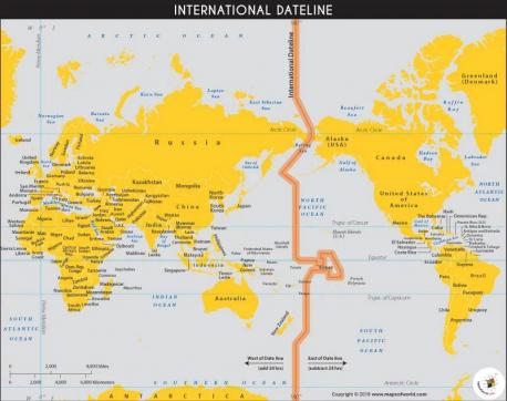 If you go east or west of the zero meridian you eventually reach the 180th or antimeridian. The antimeridian passes mostly across the Pacific Ocean but its use is as the basis for the International Date Line. In theory, if you step over the Date Line and back you gain or lose a day. In reality it snakes around territories of Russia, the US and New Zealand and only ships experience this phenomenon. When it is 5pm on Sunday in my town in Canada it is 11AM on Monday in Sydney Australia. Makes sense?