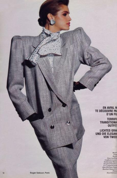 If we did not have (no offence intended) a sheep-like quality when it comes to fashion I don't think this fashion trend would have become so popular in the 1980s. This was not the first or last time this fashion trend would appear. Men also adopted these wide shoulders in clothing. Did you?