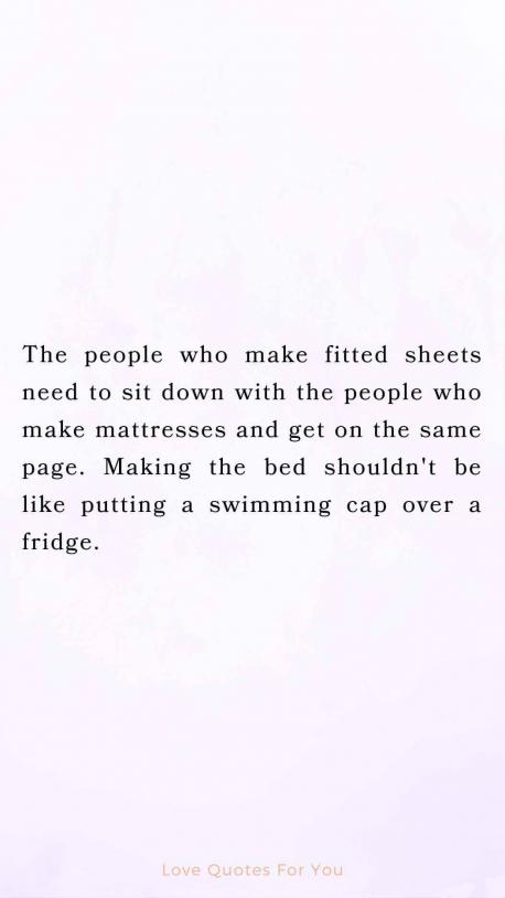 I find this comment quite fitting. I agree with the analogy. Do you like fitted sheets?