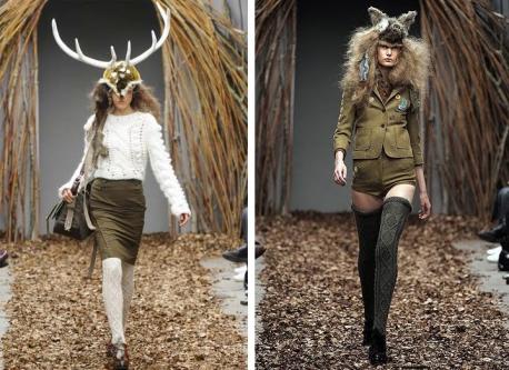 Some fashion designers incorporate the animals element in the head-piece which I think is much more manageable as proof is in the photo, the outfit is nothing out of the ordinary but the head-piece sure makes a strong statement. Would you wear such a head-piece to a party?