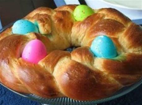 Italian Easter bread is a soft, sweet brioche dough formed into wreaths or braided. Colored eggs are baked into the bread, and it's sprinkled with nonpareils for a bright and festive appearance. Have you heard of this version of Easter bread?