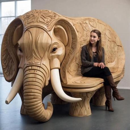 This is a beautiful and useful piece of wood carving art as it can be a work of art and a bench at the same time. Do you like this nice and practical work of art?