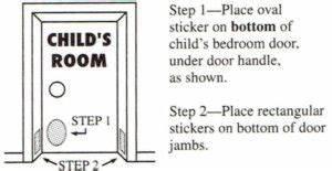 Some fire companies encourage use of newly-designed safety stickers made of highly reflective material that are to be attached just below the knob of children's bedroom doors. Do you think this is a better option than the window decals?