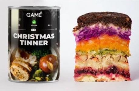 Christmas Tinner. For our final entry of different and delightful taste sensations, we have this entry from the video game retailer GAME in the UK, which sells Christmas Tinner every year. This is a full Christmas dinner in a can! They started selling them in 2013 and have now added a vegan and a vegetarian option. Layer 1) Scrambled egg and bacon. Layer 2) Two mince pies. Layer 3) Turkey and potatoes. Layer 4) Gravy. Layer 5) Bread sauce. Layer 6) Cranberry sauce. Layer 7) Brussel sprouts with stuffing – or broccoli with stuffing. Layer 8) Roast carrots and parsnips. Layer 9) Christmas pudding. Can you see yourself digging into this all-in-one festive feast?
