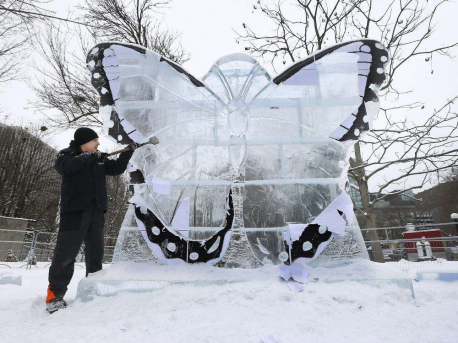 The ice and snow sculptures at displayed mostly at the Confederation Park in Ottawa, close by the Rideau Canal, have you ever skated on the Canal? (Courtesy of: Alex Madjaniw)