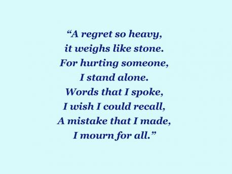 And a poem on Regret. Do you like this one?