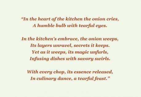 And here is one on *onion* tears. Not exactly what I hoped for..... LOL!!! What do you think?