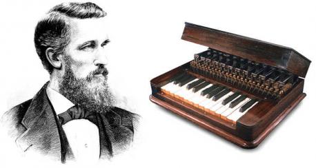 Elisha Gray (1835 – 1901) was an American electrical engineer who created the first electronic keyboard in 1874. He was experimenting with telegraph technology and the possibility of using it to transmit sound. The device he built, called