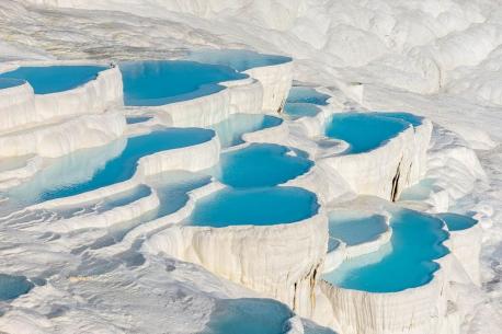 Here is one in Pamukkale, Turkey. Have you ever visited this place?