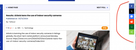 We've added share buttons on the left hand side of the surveys so you can easily share surveys to Facebook, X or any other social media site. Have you noticed this change?