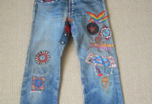 Somewhere between the Summer of Love and Woodstock, still safely tucked up in our little suburban high school, it was fashionable to put patches- however unnecessary- on our jeans. I also spent hours embroidering mine. Over the years there have been any number of ways to personalize one's jeans. Did you ever...