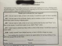 A PTA fundraiser handout from one Texas school has been making the rounds online for its newfound approach to the classic school bake sales, wrapping-paper drives, and fun runs. Do you find this letter amusing?