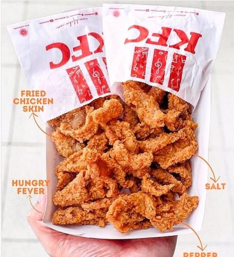 Unfortunately, it's only available in KFC Singapore right now. They are also selling fried chicken skins. It's literally just a container full of crispy, crunchy fried chicken skins. Some say this is the best part of the chicken. Do you agree?