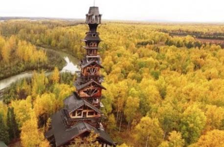 Alaska: Goose Creek Tower - Also called the Dr. Seuss House for its whimsical design, the 185-foot-tall Goose Creek Tower, located in Talkeetna, Alaska, was erected nearly two decades ago by Anchorage attorney Phil Weidner. With cabin after cabin built on top of one another, your first question is likely whether or not this building is structurally sound—and you wouldn't be the only one to ask. Apparently, it is. (Though it does feature a basement with an escape tunnel to a safe room—you know, just in case.) The tower has a clear, 360-view of Denali and the start of the Aleutian chain. Its owner simply calls the home