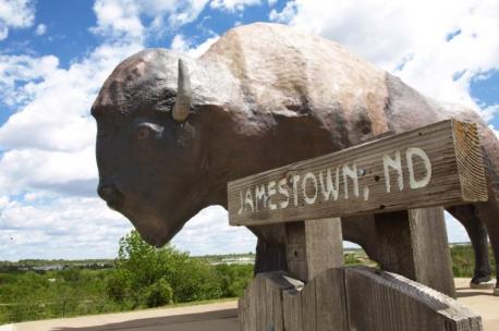 North Dakota - Did you know the buffalo is the first national mammal of the United States? Here's your chance to grab a selfie with a 26-foot-tall, 60-ton concrete buffalo, which happens to be the World's Largest Buffalo Monument, in Jamestown. Constructed in 1959, the statue is named 