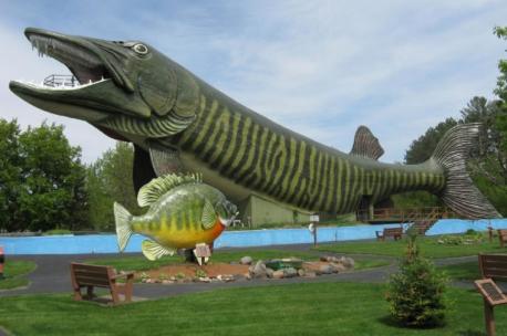 Wisconsin - Make a pit stop at the Freshwater Fishing Hall of Fame in Hayward, which also happens to be in the shape of a four-stories-tall fiberglass musky that is as long as a Boeing 757. Head into the Hall of Fame in the fish's tail and make your way to its mouth where you can look out on the observation platform, and, of course, have someone down below snap your pic. Have you ever visited this attraction?
