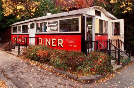 MAINE: The Palace Diner, Biddeford - The Palace Diner in Biddeford, Maine, may be small, although it is entirely worth the cramped quarters. The restaurant, housed in an old train dining car, has been operating since 1927. Today, visitors flock to the unique restaurant for classic diner breakfast specialties in a vintage atmosphere. Have you ever dined at this restaurant?