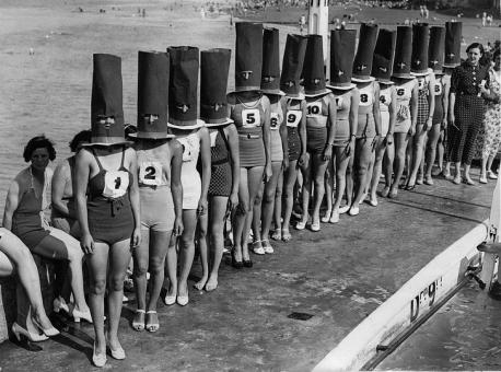 A best legs competition in England in 1936. Would you compete in a contest for best legs?