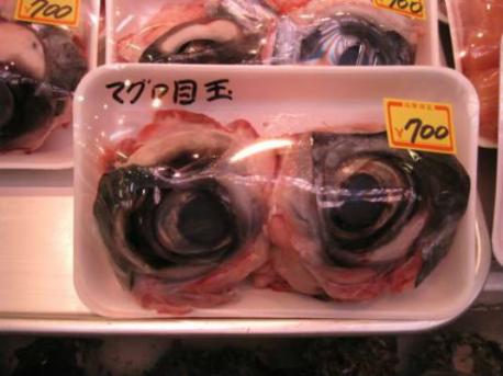 Tuna Eyeballs – Japan - Although it sounds nasty, apparently it's rather tame, tasting pretty similar to squid or octopus. None of the gunk you'd normally guess that comes with slicing up eyeballs. Have you ever had this food?