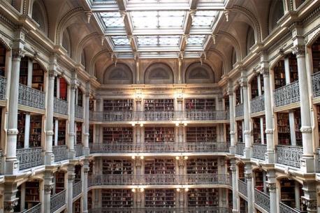 Maryland: The George Peabody Library - The George Peabody Library in Mt. Vernon serves The Johns Hopkins University and is considered one of the most stunning libraries in the world. Have you ever visited this library?