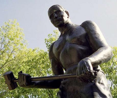 John Henry - Commemorated in a ballad, John Henry is a U.S. folk hero, especially to African Americans and labor unionists. Using his sledge hammer, he made holes in rock faster than 