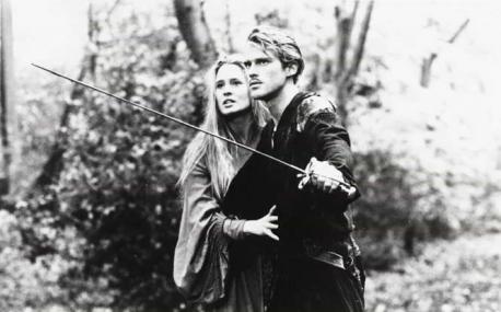 Cary Elwes, 'The Princess Bride' (1988) - In this scene, Westley and Buttercup, played by Robin Wright and Cary Elwes, are caught by the evil Count Rugen. Christopher Guest as Count Rugen has to bonk Elwes on the head with the butt of his sword, but there were no prop swords available. Elwes was really knocked out and woke up in the hospital! Have you watched this movie?