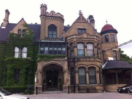 Ontario - Keg Mansion, Toronto - Today, it's one of many locations of the Keg steakhouse franchise, but the legendary Keg Mansion on Jarvis Street in Toronto was once the private residence of industrialist Hart Massey and his family. As legend has it, in 1915, after the death of Massey's beloved only daughter, Lillian, one of the maids was so stricken by grief that she hung herself. Another version of the story involves the maid killing herself for fears her rumored affair with a Massey man would be revealed. Either way, the ghostly image of a maid hanging by her neck has been seen by more than one Keg visitor over the years. Have you ever eaten at this restaurant?