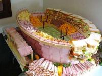 This buffet was created for a football playoffs party...have you ever put together something creative to put as buffet food for a party(even if not as elaborate as the stadiYUMM in this picture) ?