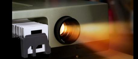 Slide Projectors 1849-2000s Scrolling through photos now requires nothing more than a few flicks of the finger across the smooth glass of a smartphone screen. If you need to turn those shows into a presentation, you have your choice of apps that let anyone create slick and seamless slideshows. There was a time, however, when that ability required actual slides. And those slides had to be projected via massive, loud machines that ran hot and came with little remote controls that were often beyond the understanding of the person running the show. Did you own a slide projector?
