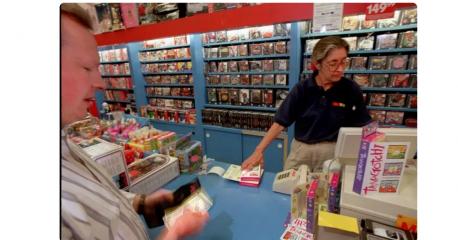 KB Toys and their distinctive blue checkout counters. Do you remember these?