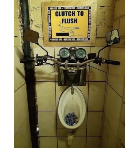 Clutch to flush. Creative?