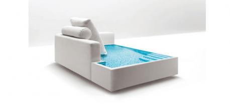 The Pool Sofa. This Sofa was made for an ad campaign for a swimming pool design firm near Milan, Italy. I included it because I thought it was a fun idea. Would you want a pool sofa?