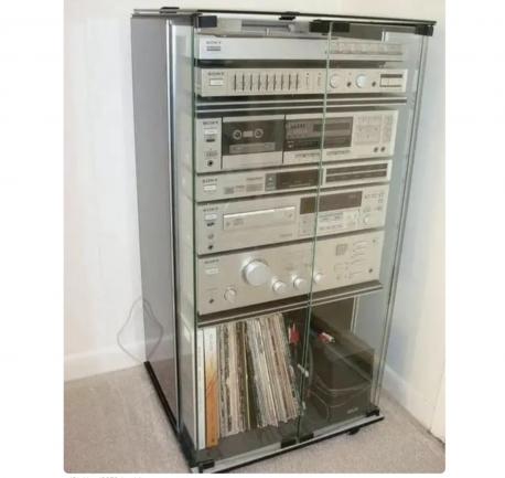 The clear stereo cabinet of yesteryear. Do you remember these?