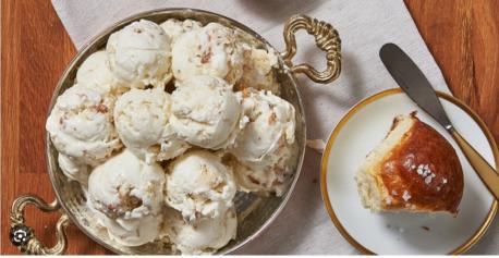 Parker House Rolls with Salted Buttercream features sweet salted butter ice cream infused with King's Hawaiian rolls. Yummy?