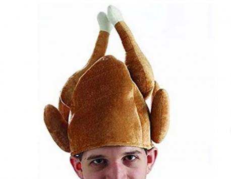 Plush Turkey Drumstick hat. Would you wear this hat?